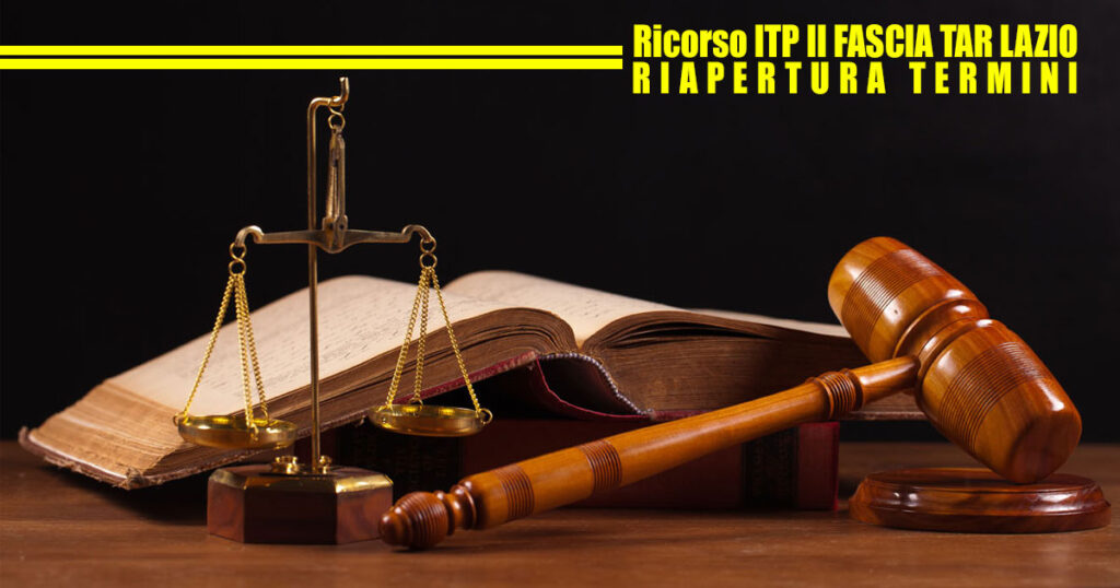 RICORSO ITP TAR LAZIO - INSERIMENTO IN 2^ FASCIA DELLE G.I. - RIAPERTURA TERMINI